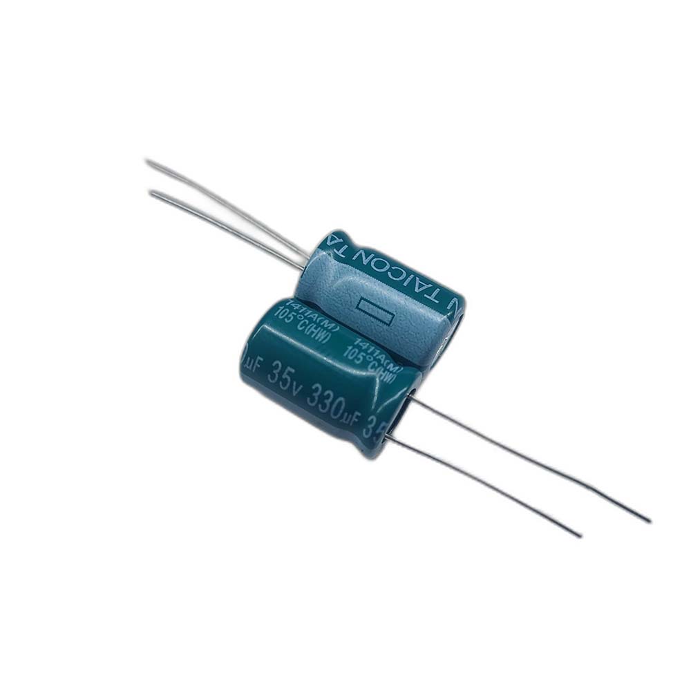 خازن الکترولیتی 330uF / 35V مارک TAICON (HW) سایز 10mmx16mm