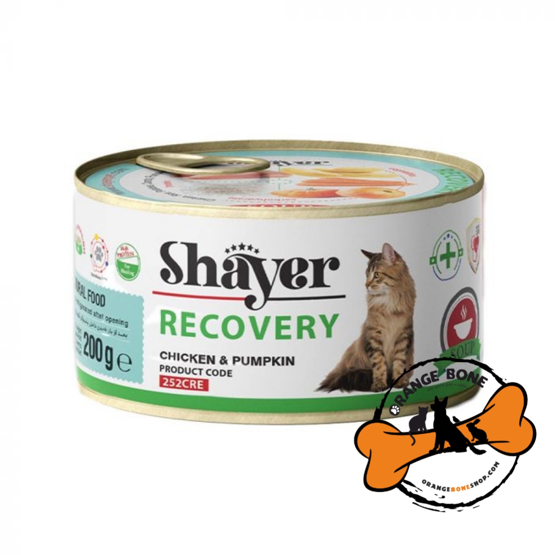 کنسرو سوپ ریکاوری گربه با طعم مرغ و کدو حلوایی شایر (200 گرم)
