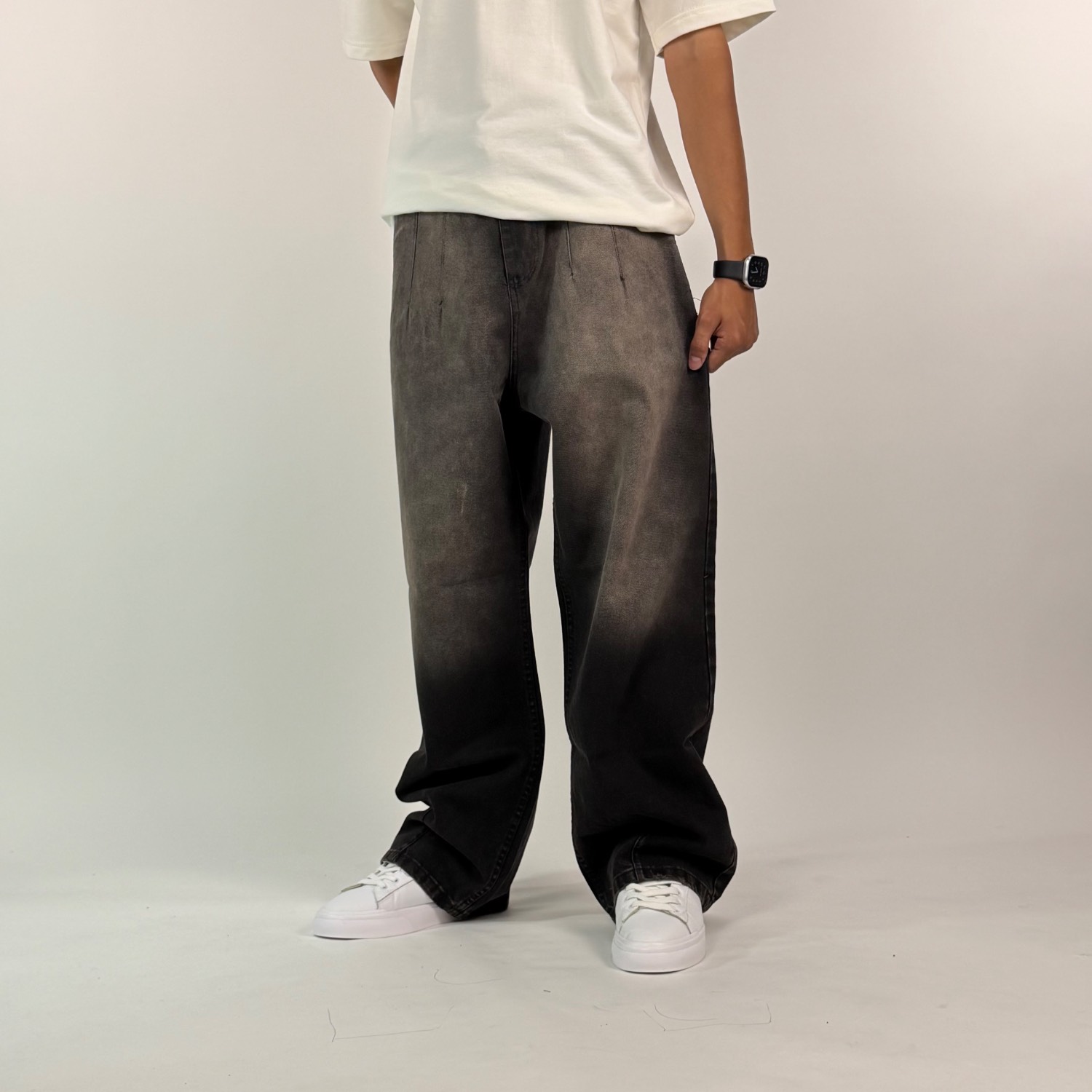شلوار فول بگ پیله دار طرحدار مردانه
