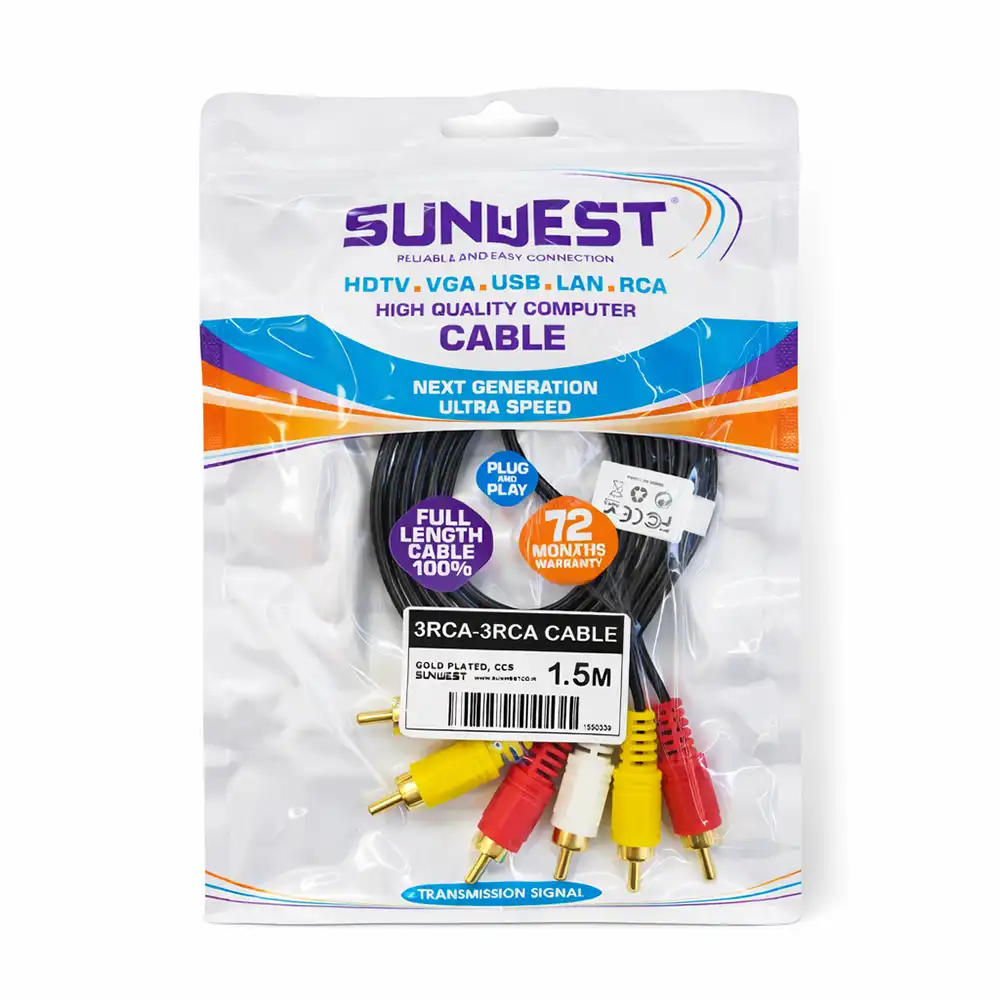 کابل 3 به 3 RCA سان‌وست (SUNWEST)