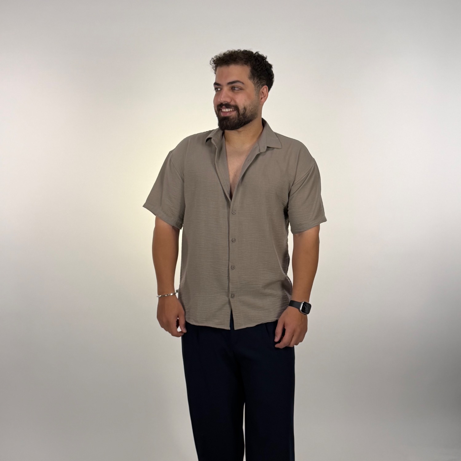 پیراهن آستین کوتاه مردانه لینن