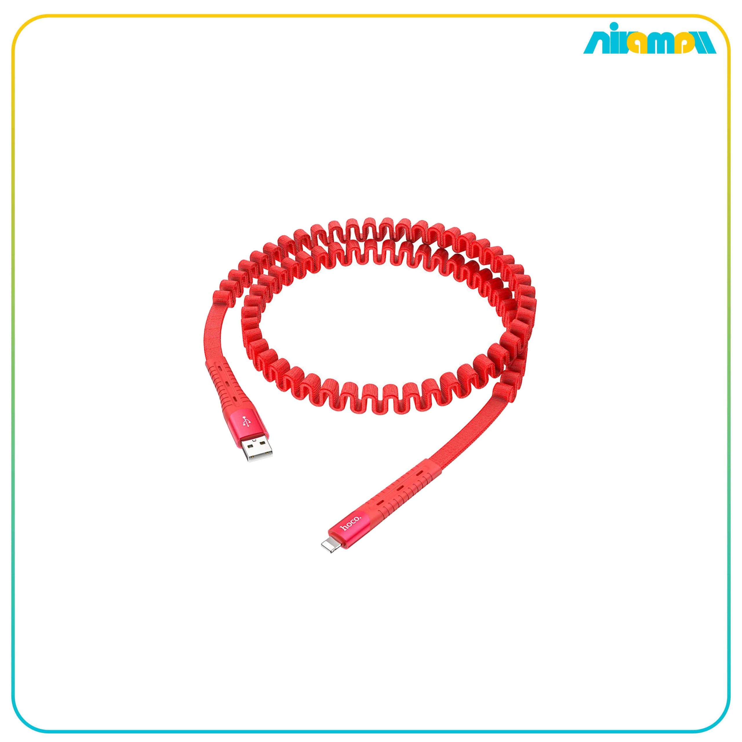 کابل فنری آیفونی هوکو مدل U78 2.4A طول 1.2 متر