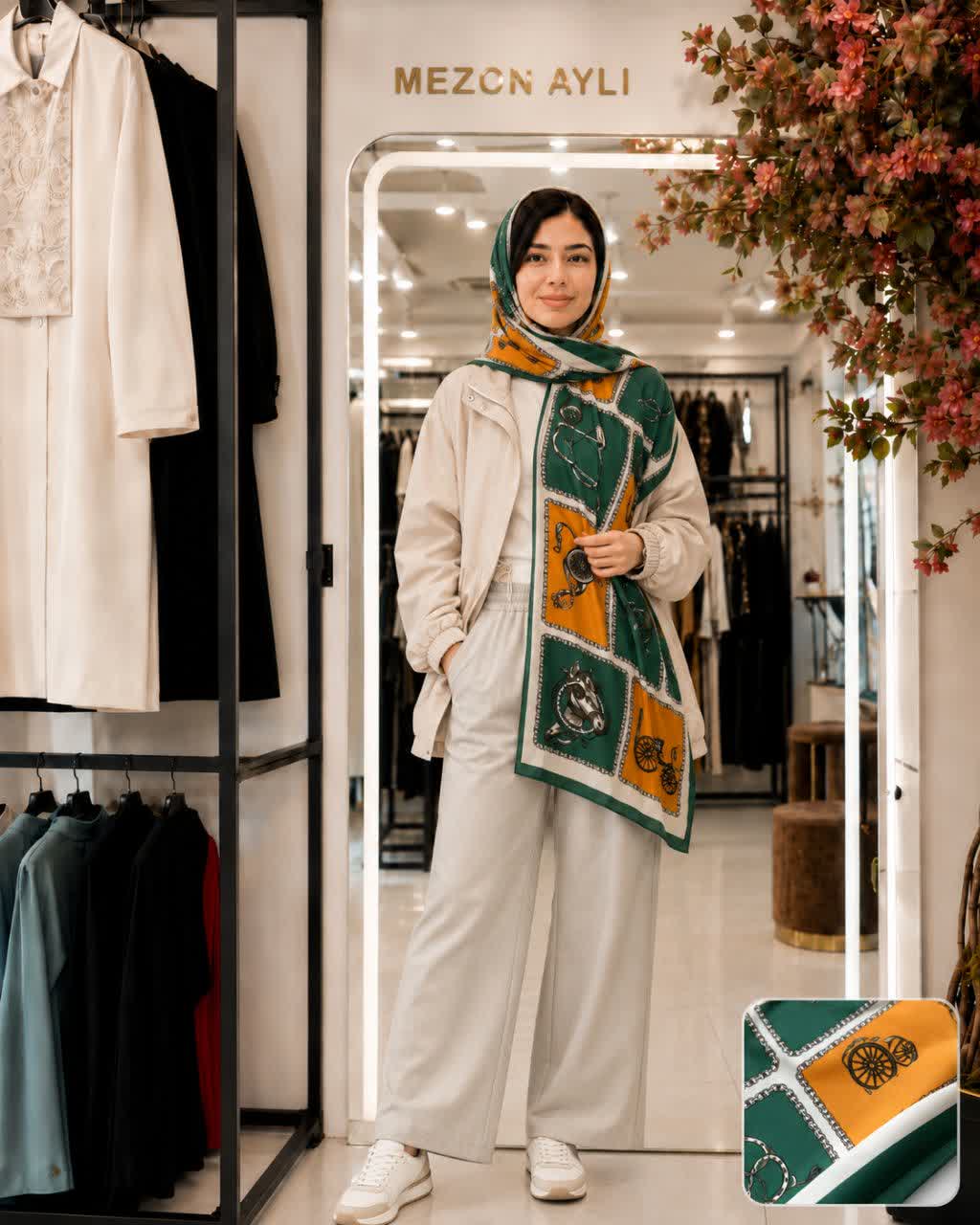 شال طرح دار هرمس