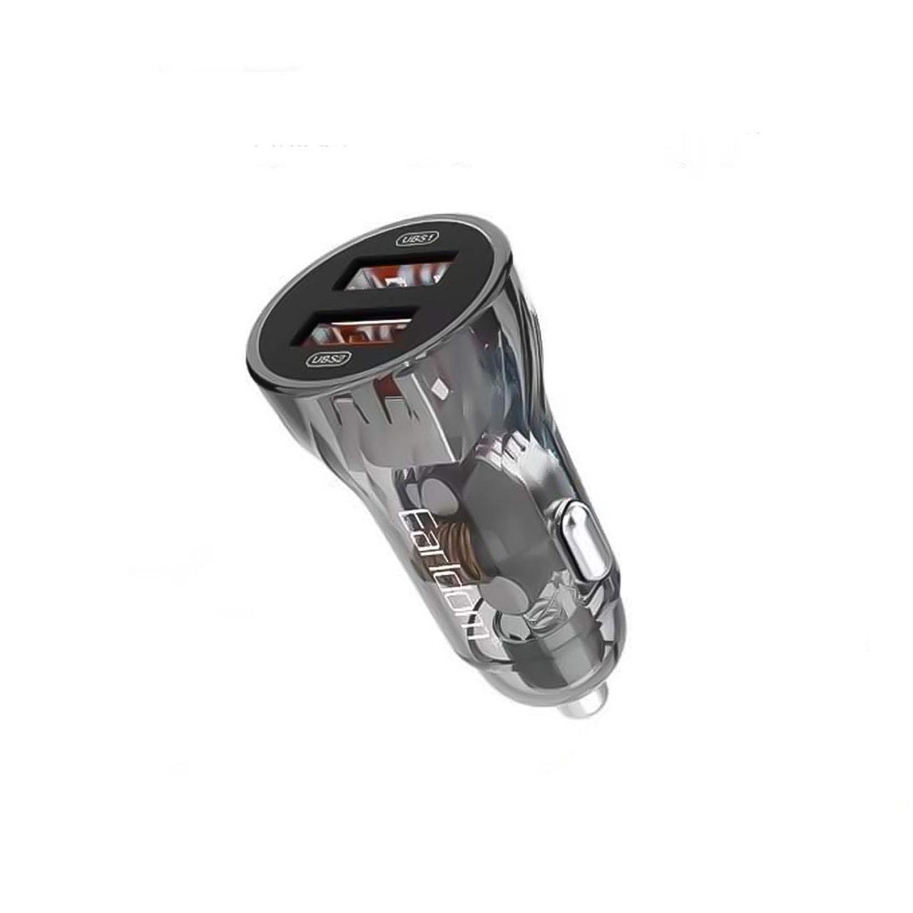 شارژر فندکی فست دو پورت Earldom مدل CC18 15W - قهوه ای