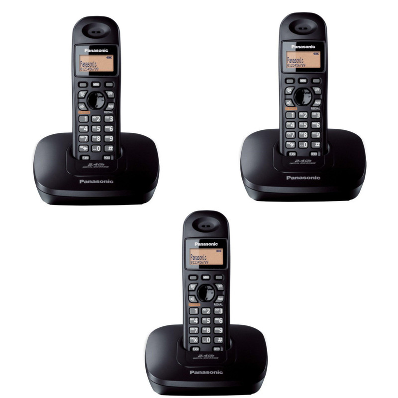 تلفن پاناسونیک مدل KX-TG3611BX بسته 3 عددی - مشکی