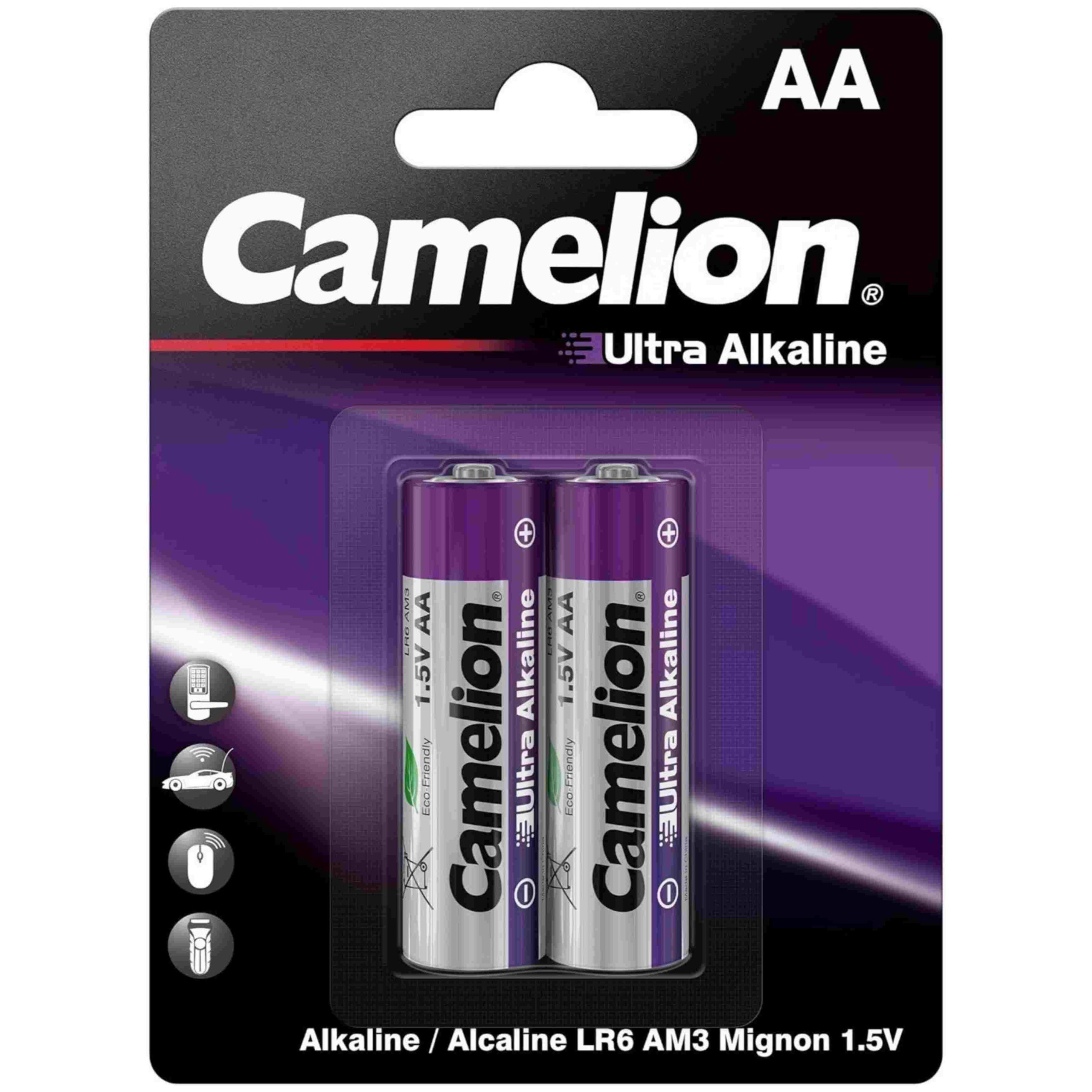 باتری قلمی کملیون مدل اولترا آلکالاین کارت 2 عددی Camelion Ultra Alkaline AA Battery 2Pack