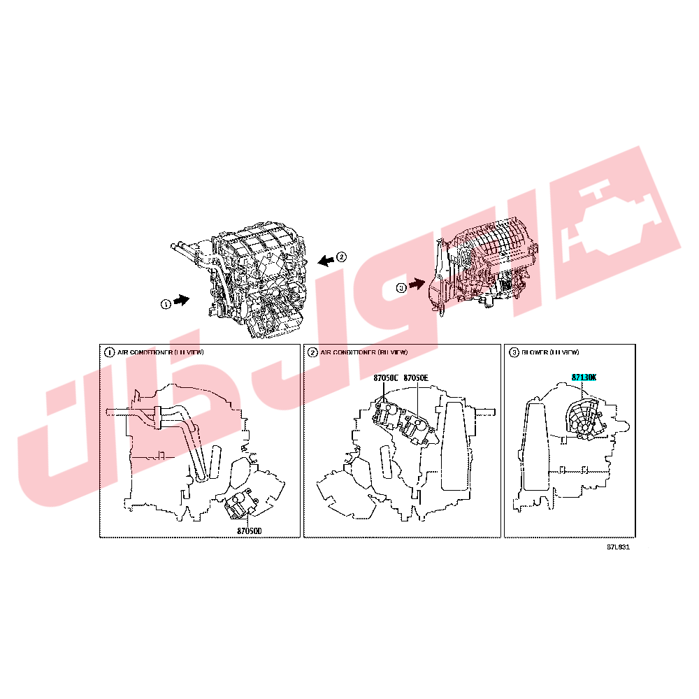 موتور دریچه کولر (SERVO) کرولا هیبرید مدل 2025-2023