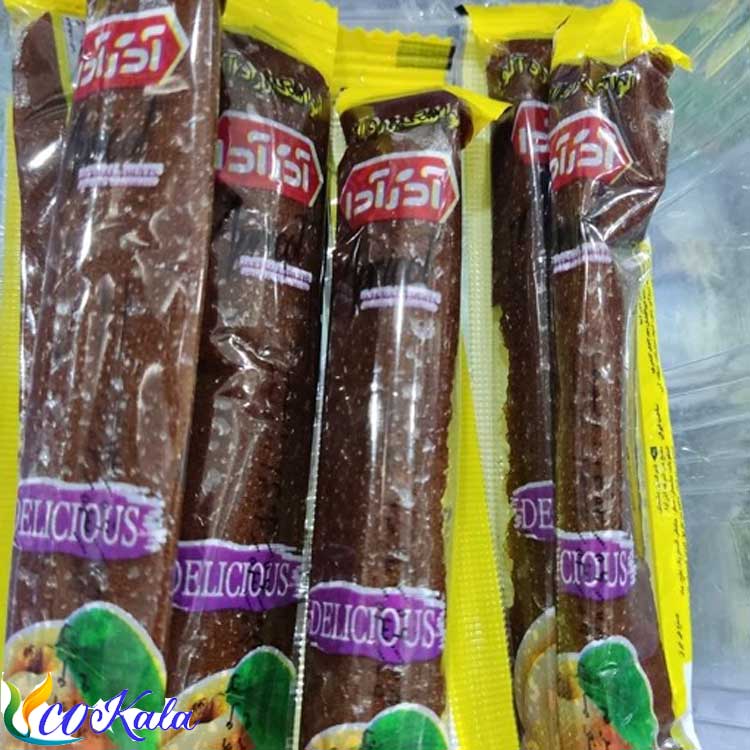 لواشک لوله ای یخمکی آذرآدا بسته 30 عددی طعم زردآلو