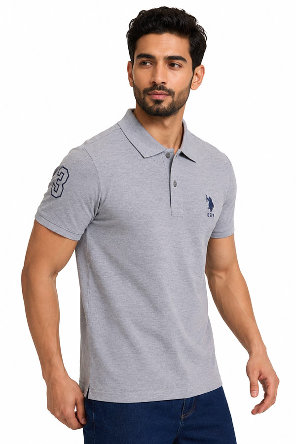 تیشرت یقه دکمه دار مردانه US Polo Assn طرح ساده