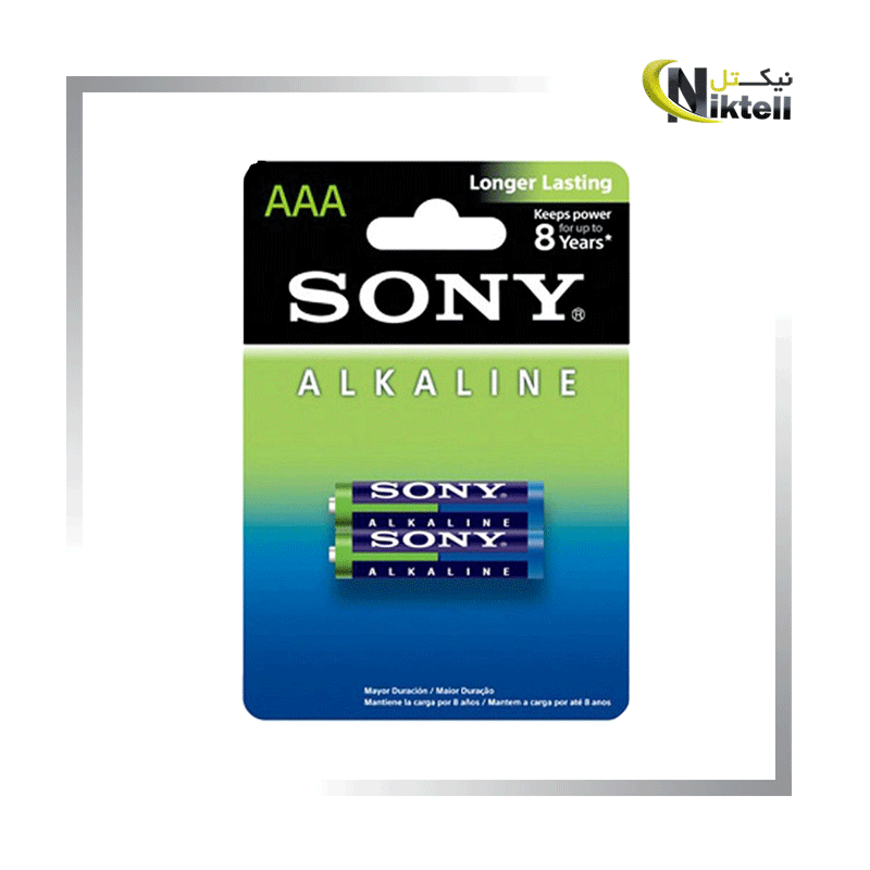 باتری نیم قلمی آلکالاین سونی Sony مدل LR03 AAA ولتاژ 1.5 ولت