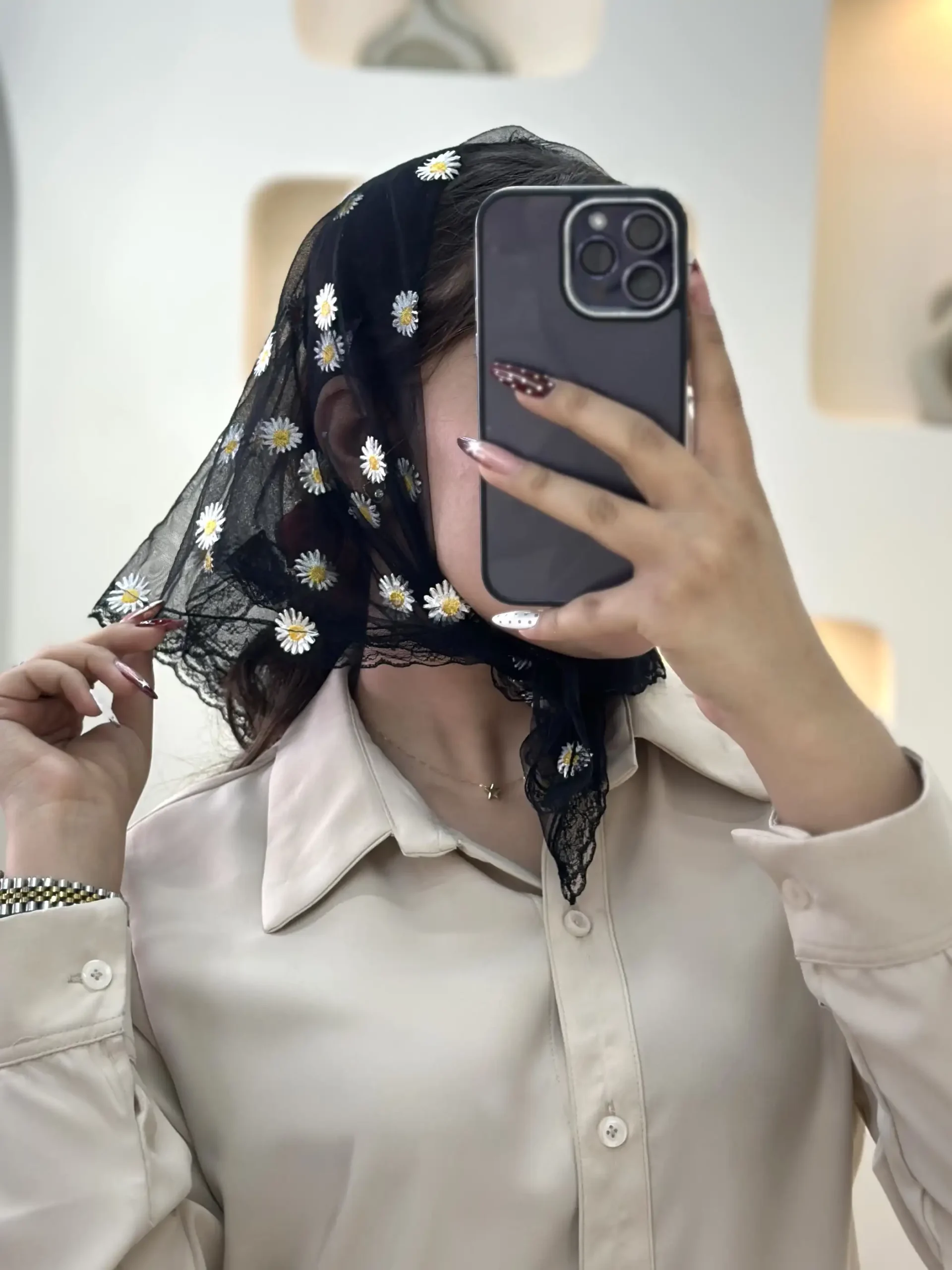 مینی اسکارف گل بابونه