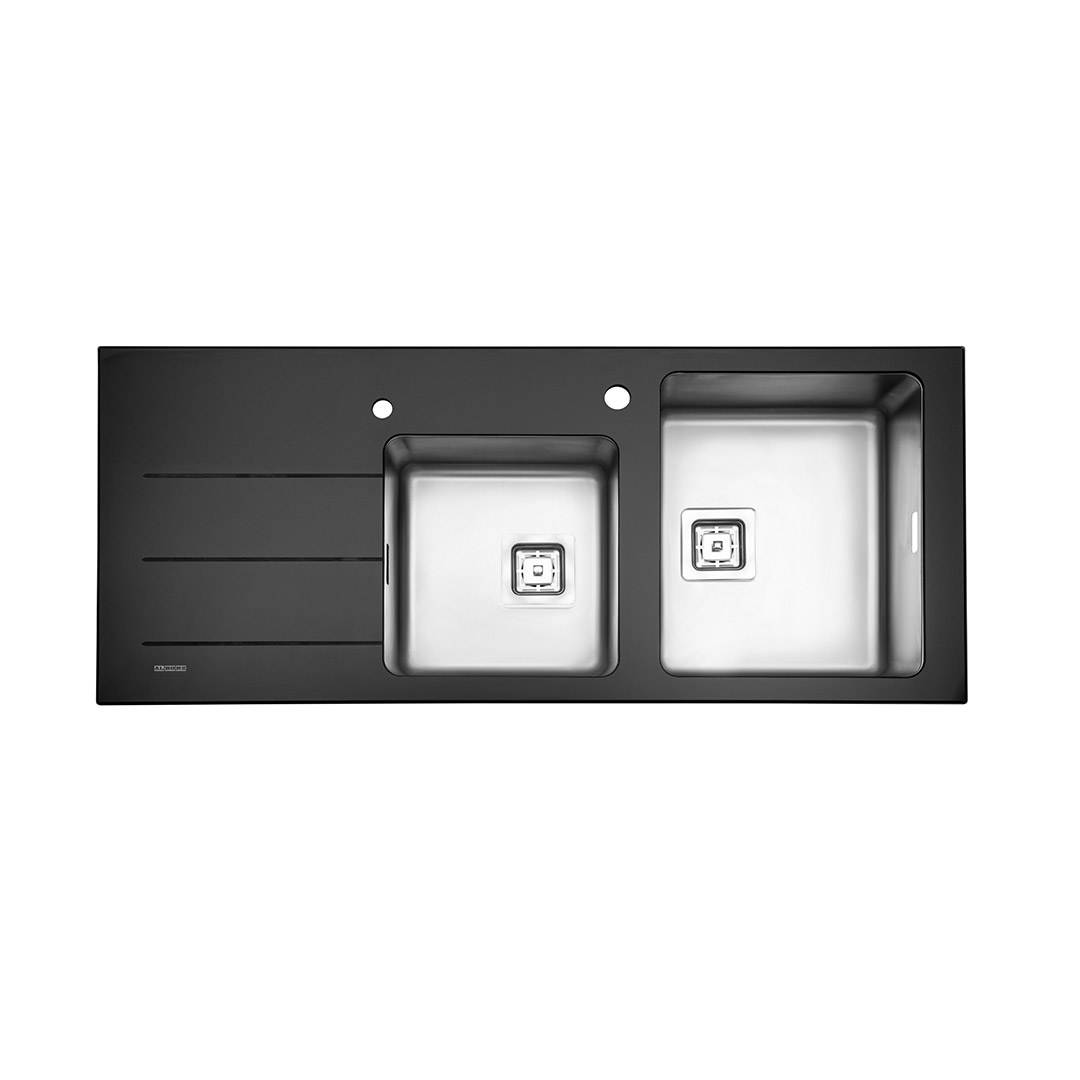 سینک دو لگنه کریستال مشکی