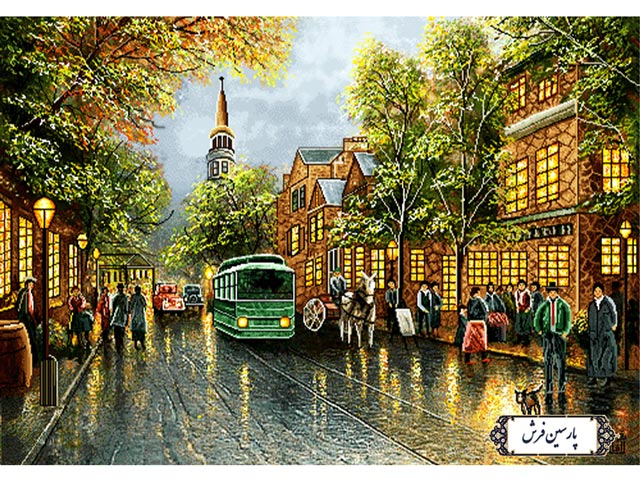 نخ و نقشه تابلو فرش طرح خیابانی در نیویورک - کد NV743