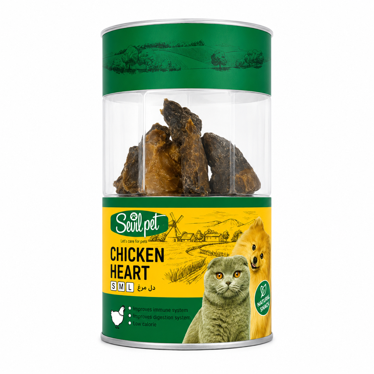 تشویقی طبیعی سگ و گربه سویل پت (SEVIL PET) دل مرغ 80 گرم