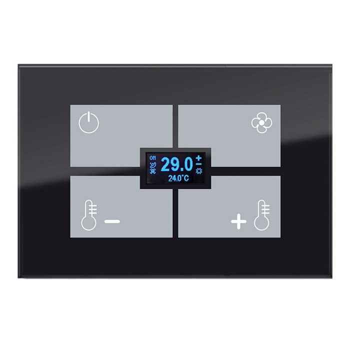 ترموستات سری KNX Glass Thermostat rectangular black