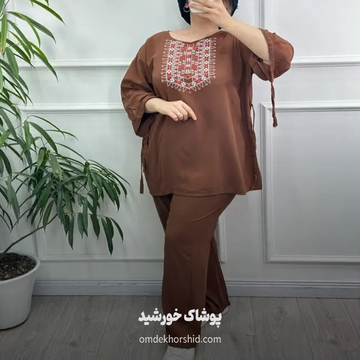 ست تونیک شلوار یقه سنتی
