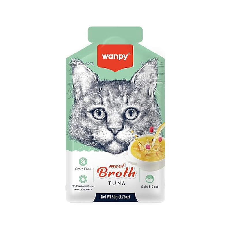 سوپ گربه ونپی با طعم ماهی تن سفارش اروپا Wanpy Cat Meat Broth وزن 50 گرم
