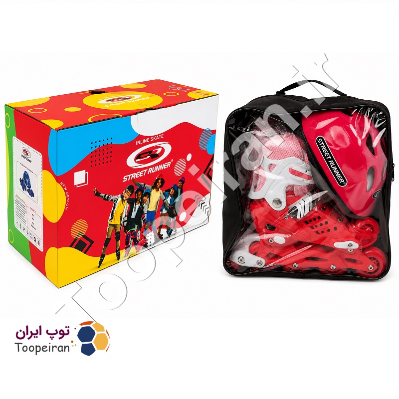 کفش اسکیت ژله ای  مدل هارد سایزM شماره 35تا 38 (همراه با ست اسکیت)|قرمز