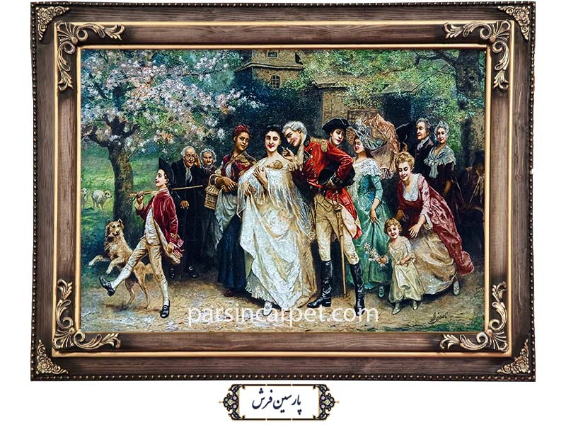 تابلو فرش تبریز طرح تولد نوزاد - کد TF2104