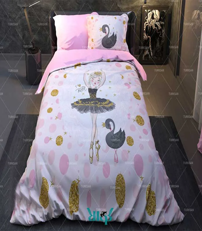روتختی صورتی یک نفره طرح باله کد d228