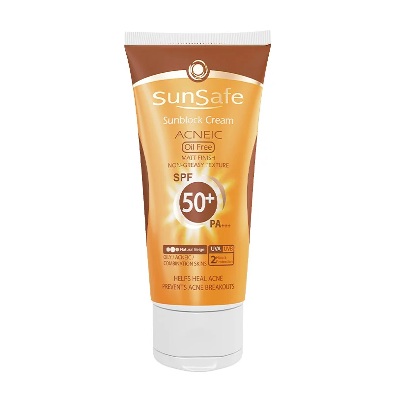 كرم ضد آفتاب فاقد چربی SPF50 سان سیف مدل ACNEIC 50 گرم
