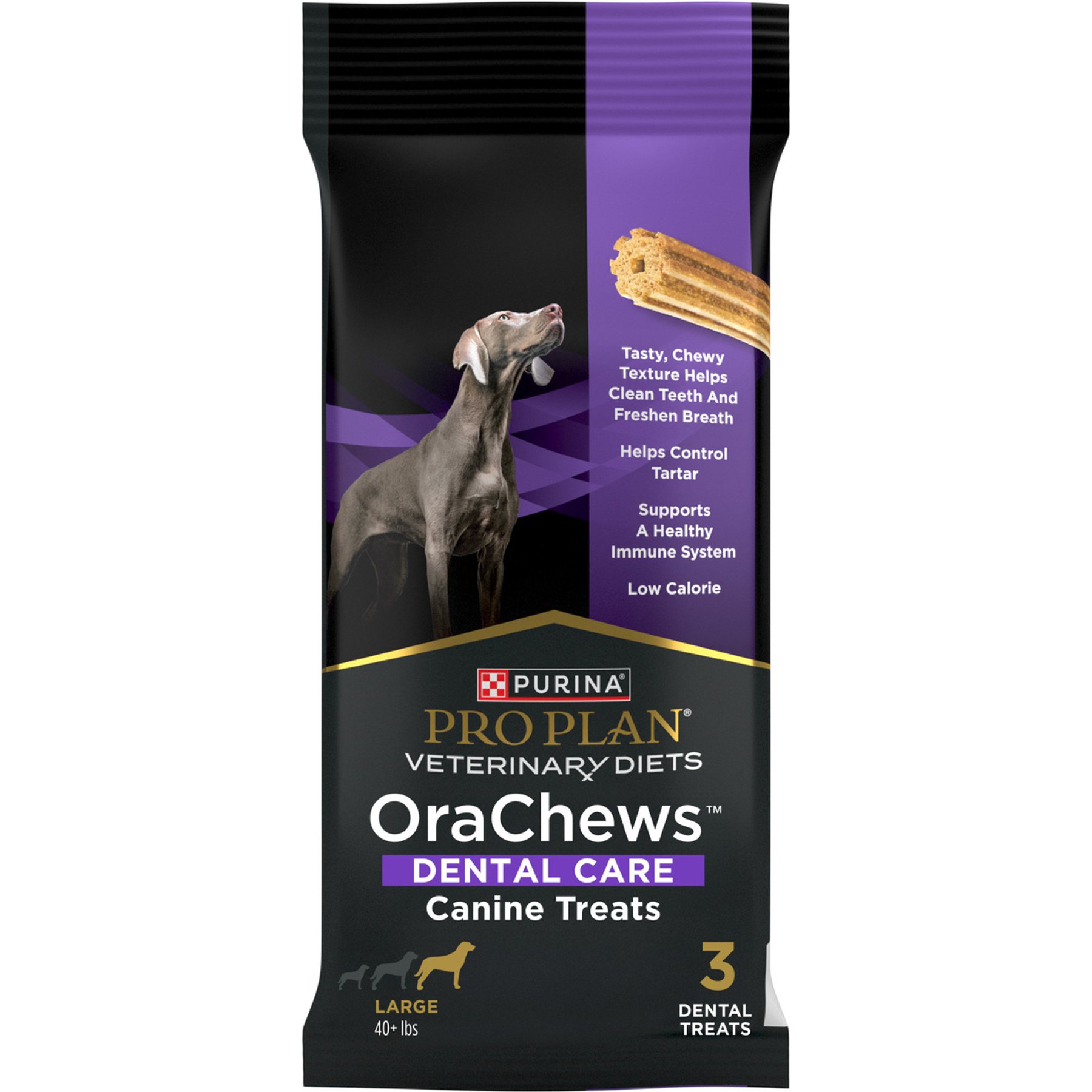 تشویقی سگ پورینا پرو پلن سگ بالغ نژاد بزرگ تشویقی دندان کم چرب مرغ ۳ عدد | Purina Pro Plan Dental Chews Large Low Fat Chicken 3ct