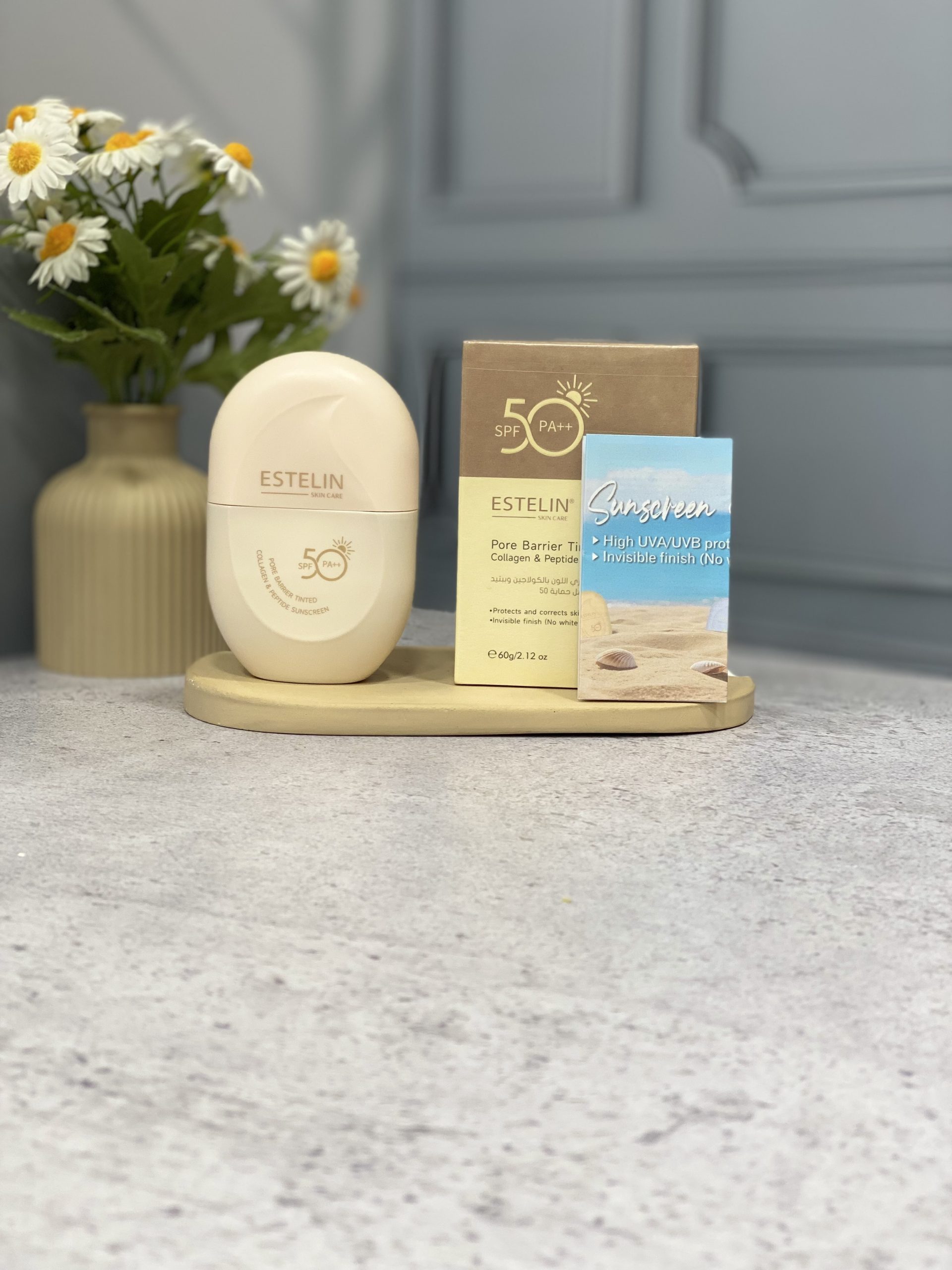 ضد آفتاب رنگی کلاژن و پپتاید استیلن SPF50 PA++ با پوشش طبیعی و محافظت روزانه