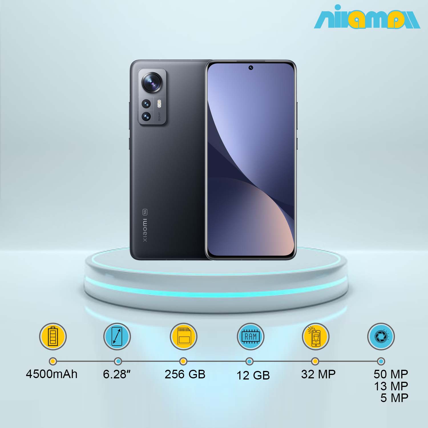 گوشی موبایل شیائومی مدل Xiaomi 12 5G دوسیم کارت ظرفیت 256 گیگابایت و رم12 گیگابایت