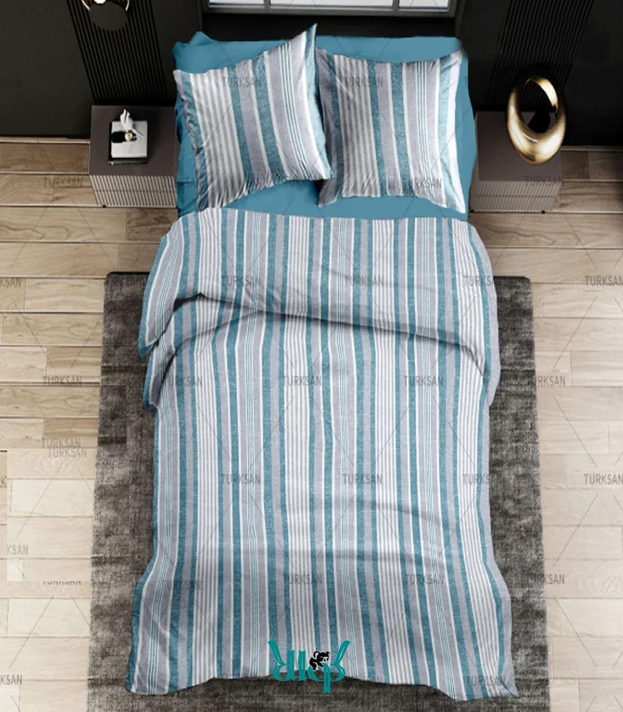 روتختی آبی دونفره راه راه کد d573