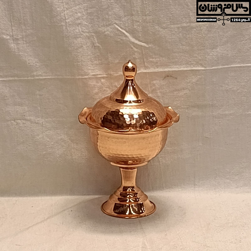 گز خوری مسی چکشی تک پایه خمره ای در دار مدل دلبر