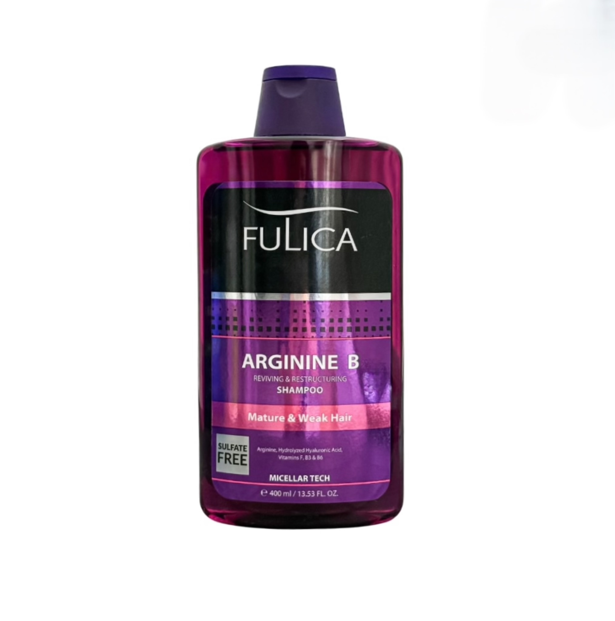 شامپو فولیکا تقویت کننده براق و احیا کننده مو حاوی آرژنین 400 میل Fulica Arginine B Sulfate Free Shampoo