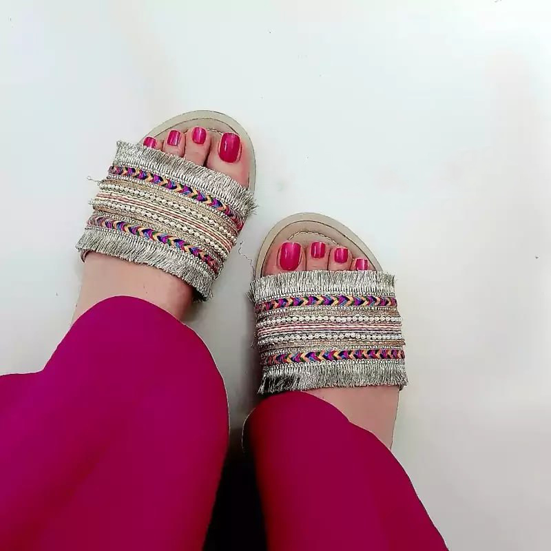 صندل مکرومه سوزندوزی شده کد 222
