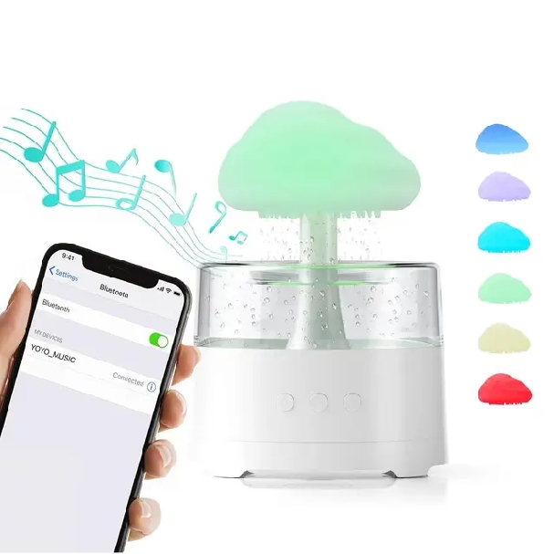 چراغ خواب اسپیکر بارانی ابری Bluetooth speaker rain cloud humidifier