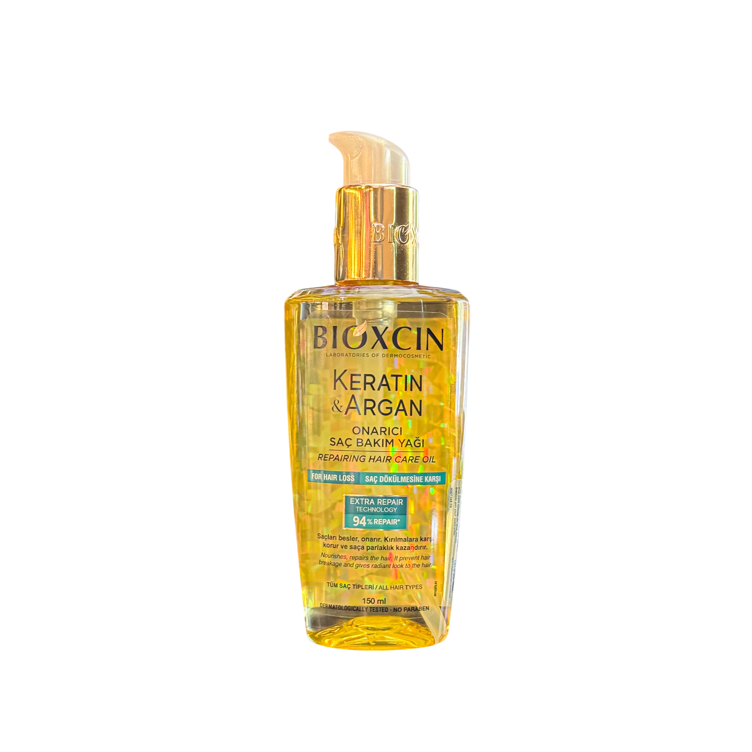 سرم مو آرگان بیوکسین احیا کننده قوی مو حجم 150ml اصل BIOXCIN KERATIN & ARGAN REPAIRING HAIR CARE OIL