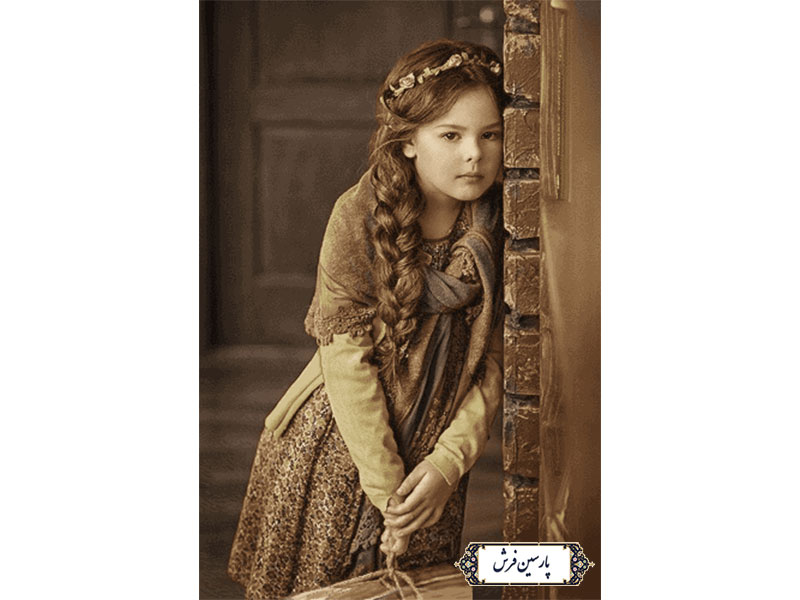 نخ و نقشه تابلو فرش دختر بچه زیبا - کد NC6386