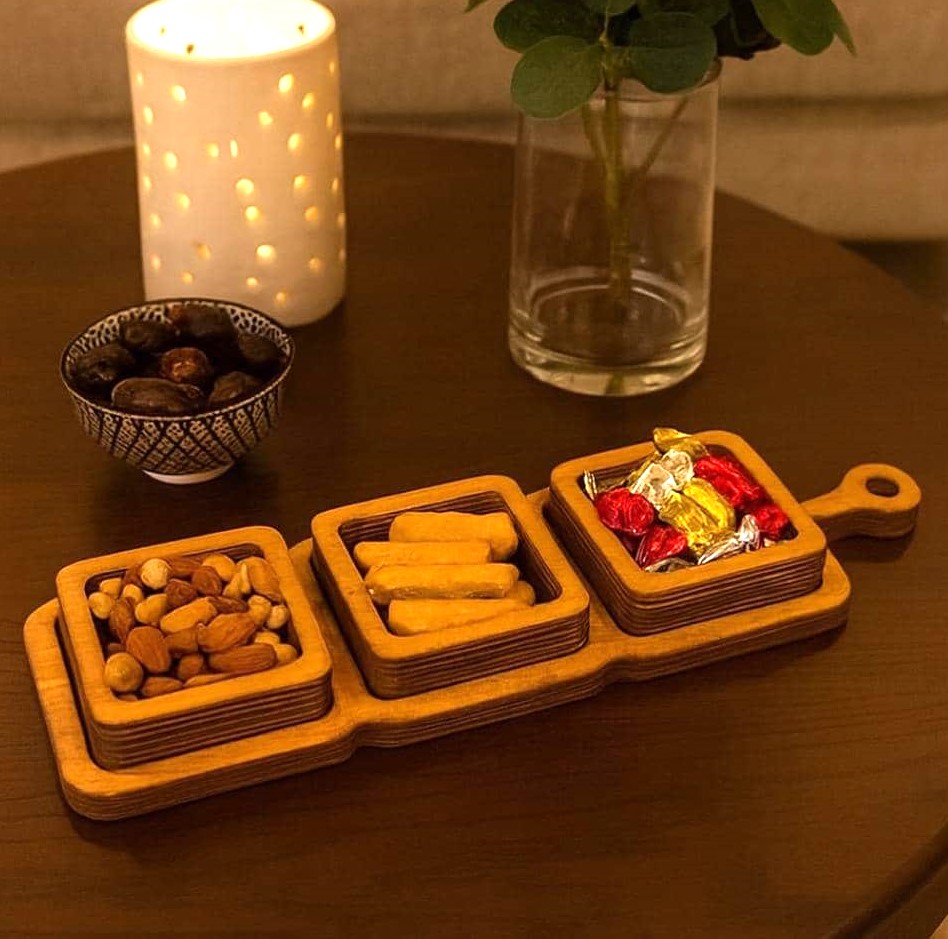 اردوخوری 3 خانه مربع چوبی
