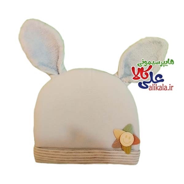 کلاه پنبه ای گوش دار طرح گل Em Baby