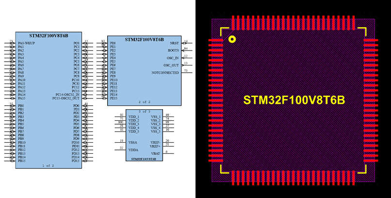 فوت پرینت STM32F100V8T6B