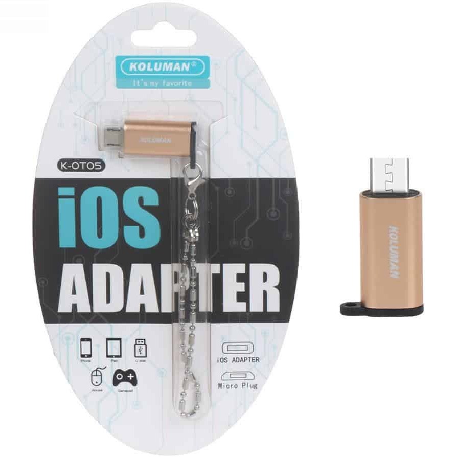 مبدل microUSB به lightning کلومن مدل K-OT05
