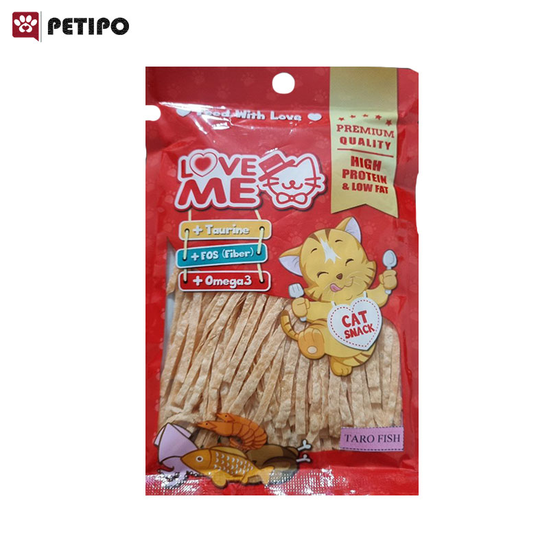 تشویقی گربه رشته ای تارو فیش نارنجی لاومی (Love Me Taro Fish Orange Treats For Cats) وزن 35 گرم