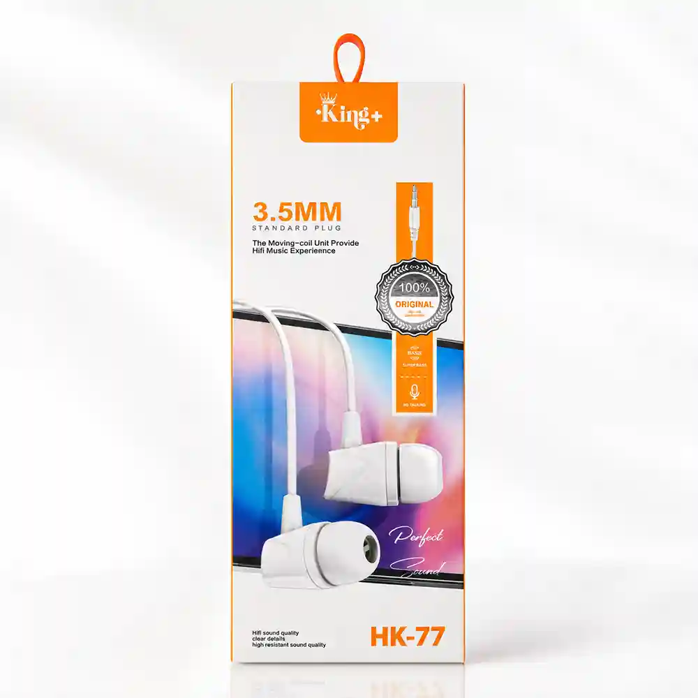 هندزفری سیمی کینگ پلاس (+KING) مدل HK77