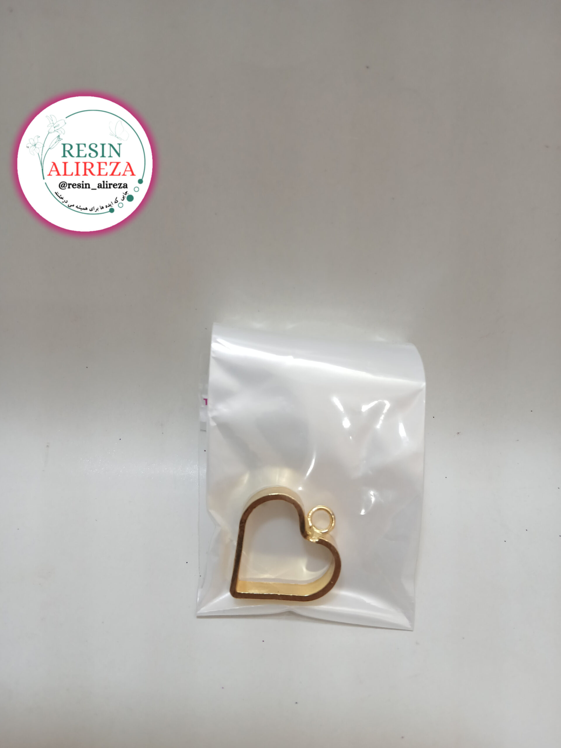 قاب گوشواره قلبی طلایی 2.5 سانت