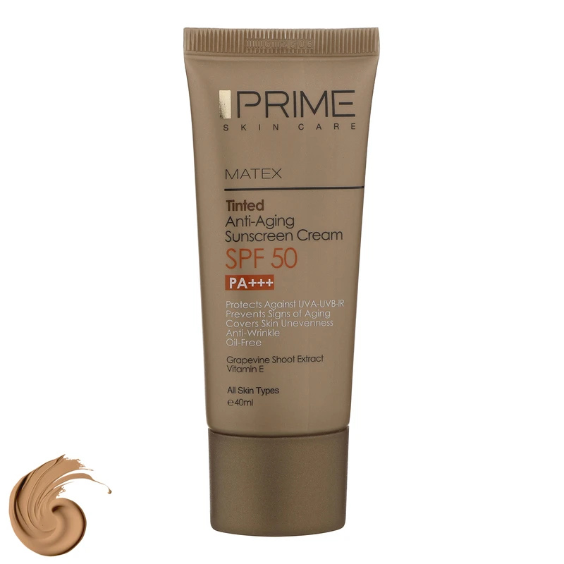 کرم ضد آفتاب رنگی جوان کننده مدل Matex Tinted SPF50 پرایم