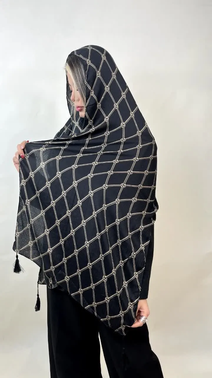 شال برشکا طرح دار مجلسی