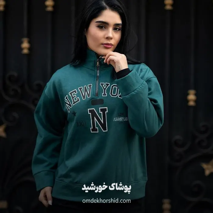 هودی باکسی پاییزه نیم زیپ نیویورک