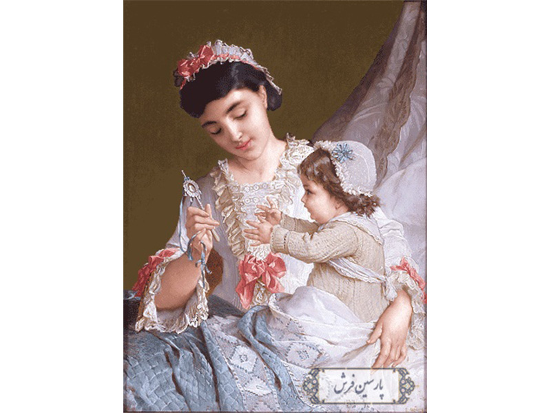 نخ و نقشه تابلو فرش طرح مهر مادری- کد NC6301