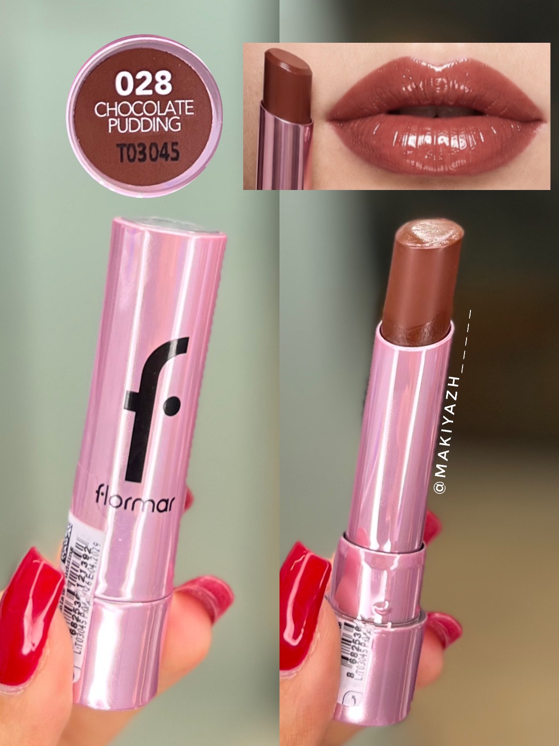 رژلب جامد براق فلورمار مدل Sheer Up کد028(chocolatepudding)