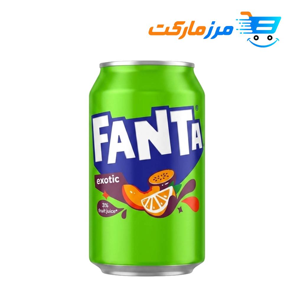 نوشابه آلمانی فانتا با طعم میوه های استوایی 330 میلی لیتر Fanta Exotic