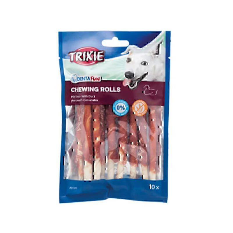 تشویقی سگ تریکسی دنتال رول های جویدنی میکس Trixie Chewing Rolls, 12cm/ 50pcs وزن 80 گرم