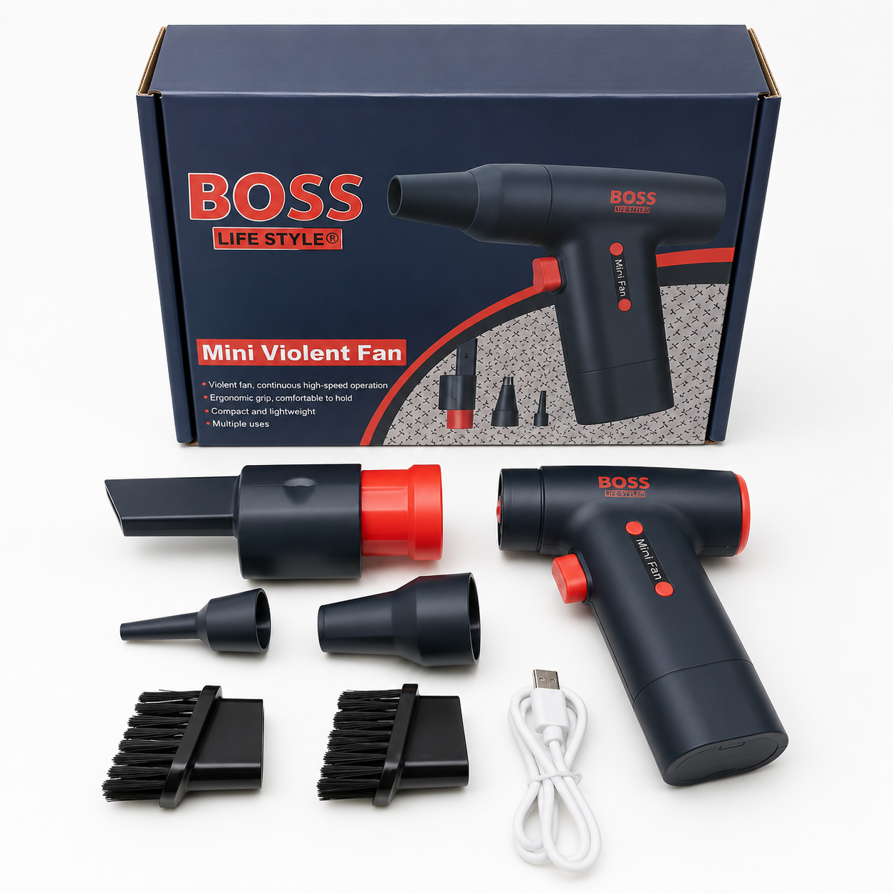 جت فن شارژی براشلس BOSS مدل BLFS-01